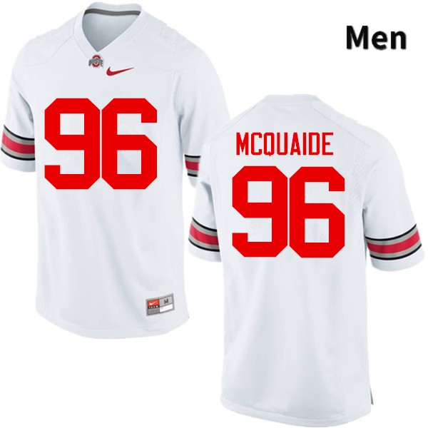 Ohio State Buckeyes Jake McQuaide Men's #96 White Game Stitched College Football Jersey